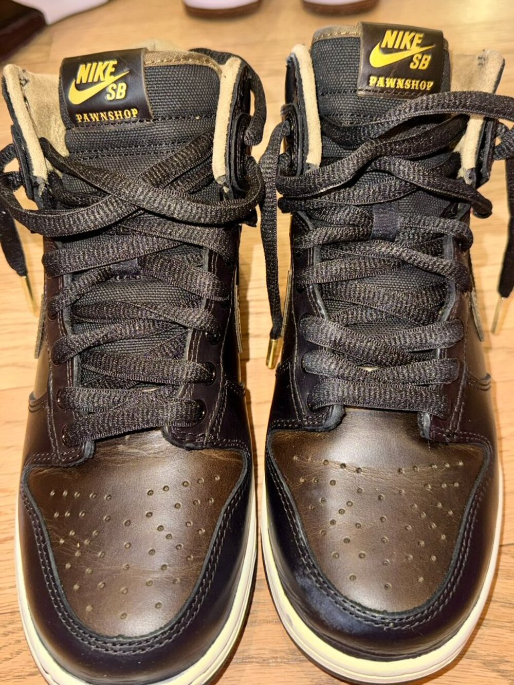 NWOB Nike SB Dunk High Pawnshop Skate Co "Old Soul" black gold size 7.5 - Picture 7 of 11